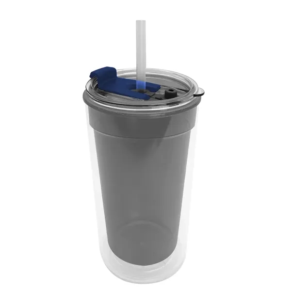 14 oz. Transparent Tumbler with 2-in-1 Flip and Straw lid. Top... from ASI 40480 Koozie Group