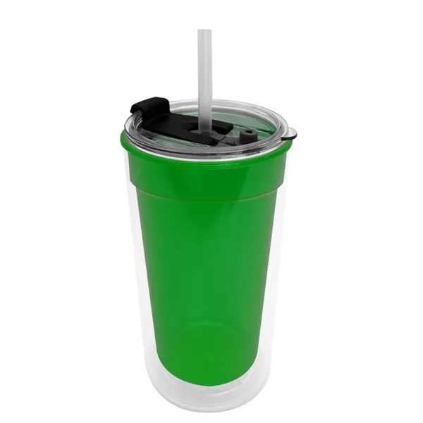 14 oz. Transparent Tumbler with 2-in-1 Flip and Straw lid. Top... from ASI 40480 Koozie Group