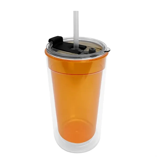 14 oz. Transparent Tumbler with 2-in-1 Flip and Straw lid. Top... from ASI 40480 Koozie Group