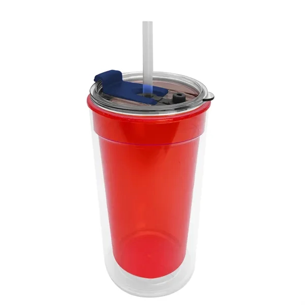 14 oz. Transparent Tumbler with 2-in-1 Flip and Straw lid. Top... from ASI 40480 Koozie Group