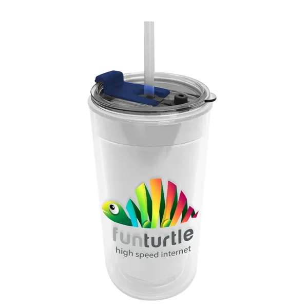 14 oz. Transparent Tumbler with 2-in-1 Flip and Straw lid. Top... from ASI 40480 Koozie Group