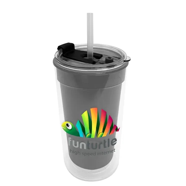 14 oz. Transparent Tumbler with 2-in-1 Flip and Straw lid. Top... from ASI 40480 Koozie Group