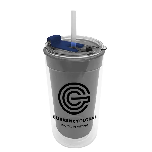 14 oz. Transparent Tumbler with 2-in-1 Flip and Straw lid. Top... from ASI 40480 Koozie Group