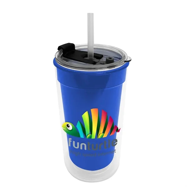 14 oz. Transparent Tumbler with 2-in-1 Flip and Straw lid. Top... from ASI 40480 Koozie Group