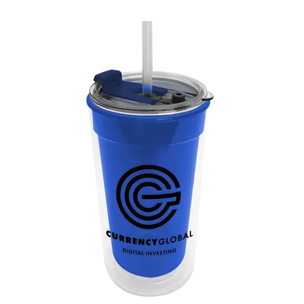 14 oz. Transparent Tumbler with 2-in-1 Flip and Straw lid. Top... from ASI 40480 Koozie Group