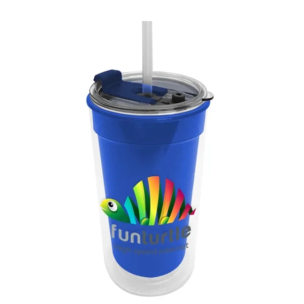 14 oz. Transparent Tumbler with 2-in-1 Flip and Straw lid. Top... from ASI 40480 Koozie Group