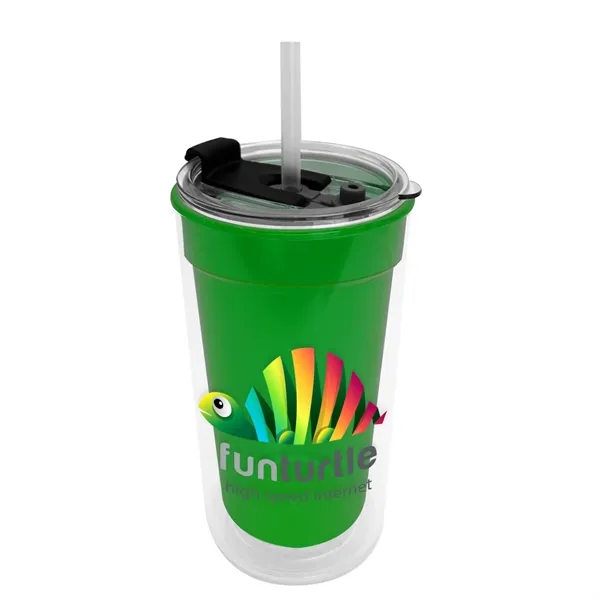14 oz. Transparent Tumbler with 2-in-1 Flip and Straw lid. Top... from ASI 40480 Koozie Group