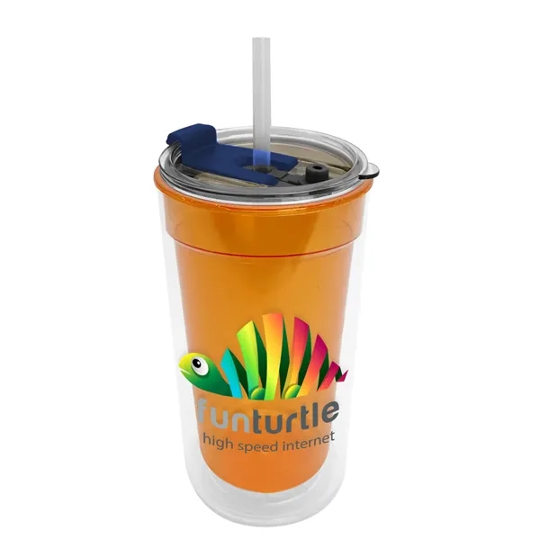14 oz. Transparent Tumbler with 2-in-1 Flip and Straw lid. Top... from ASI 40480 Koozie Group