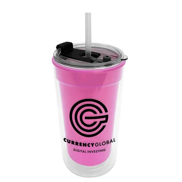 14 oz. Transparent Tumbler with 2-in-1 Flip and Straw lid. Top... from ASI 40480 Koozie Group