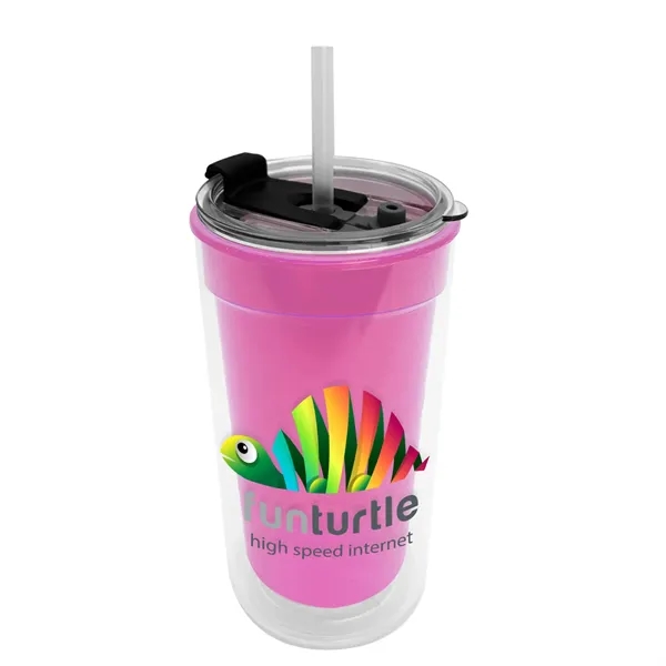 14 oz. Transparent Tumbler with 2-in-1 Flip and Straw lid. Top... from ASI 40480 Koozie Group