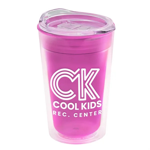 14 oz. Transparent Sentinel Tumbler with Clear Slide-Lid. Double-Wall insulated Tumbler... from ASI 40480 Koozie Group