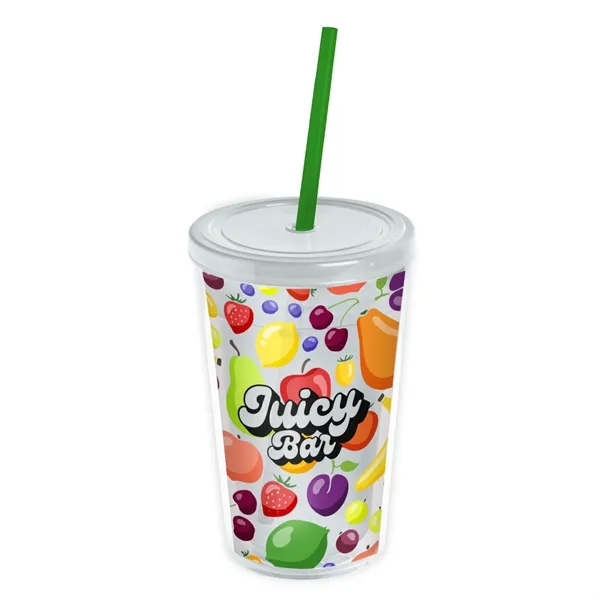 Garyline® Transparent Tumbler with Straw Lid and Full-Col...... from ASI 40480 Koozie Group