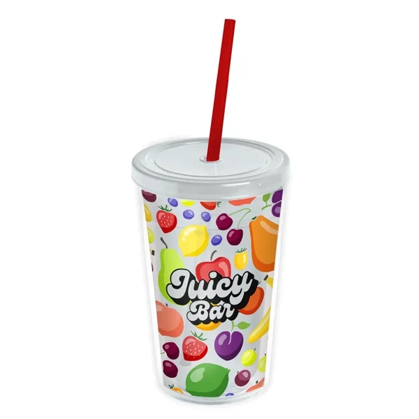 Garyline® Transparent Tumbler with Straw Lid and Full-Col...... from ASI 40480 Koozie Group