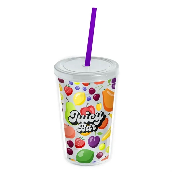 Garyline® Transparent Tumbler with Straw Lid and Full-Col...... from ASI 40480 Koozie Group