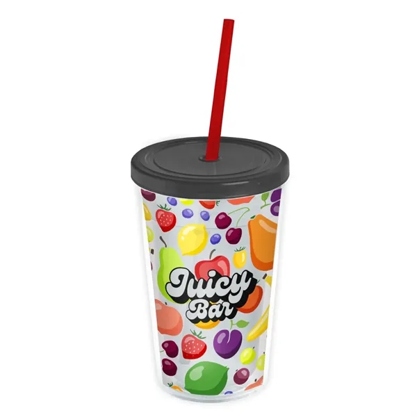 Garyline® Transparent Tumbler with Straw Lid and Full-Col...... from ASI 40480 Koozie Group