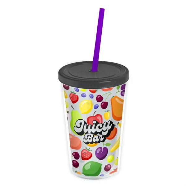 Garyline® Transparent Tumbler with Straw Lid and Full-Col...... from ASI 40480 Koozie Group