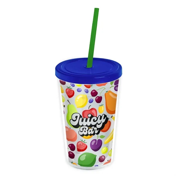 Garyline® Transparent Tumbler with Straw Lid and Full-Col...... from ASI 40480 Koozie Group
