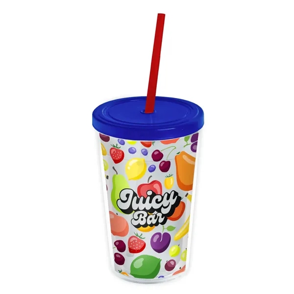 Garyline® Transparent Tumbler with Straw Lid and Full-Col...... from ASI 40480 Koozie Group