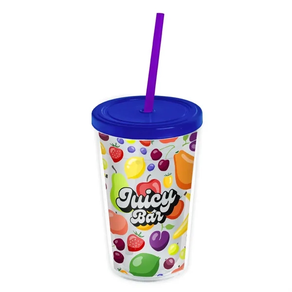 Garyline® Transparent Tumbler with Straw Lid and Full-Col...... from ASI 40480 Koozie Group