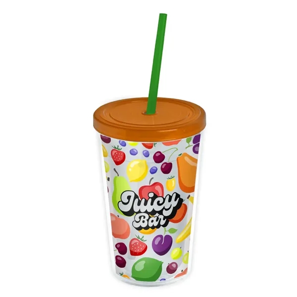 Garyline® Transparent Tumbler with Straw Lid and Full-Col...... from ASI 40480 Koozie Group