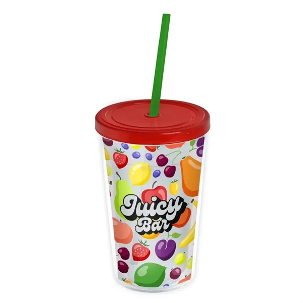Garyline® Transparent Tumbler with Straw Lid and Full-Col...... from ASI 40480 Koozie Group