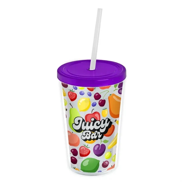 Garyline® Transparent Tumbler with Straw Lid and Full-Col...... from ASI 40480 Koozie Group