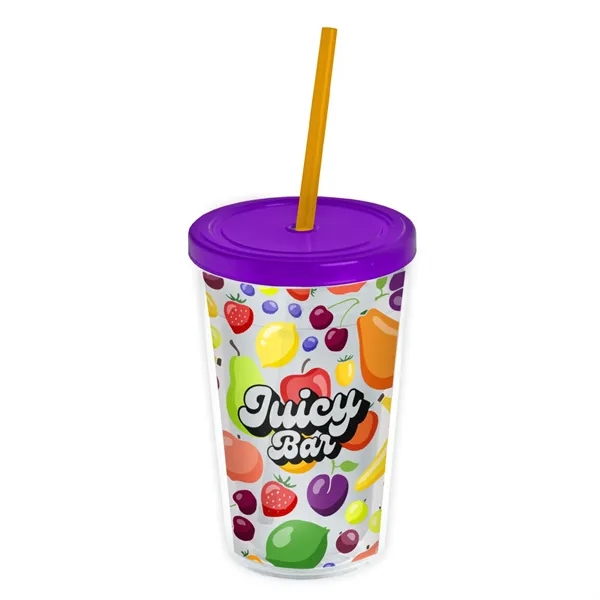 Garyline® Transparent Tumbler with Straw Lid and Full-Col...... from ASI 40480 Koozie Group