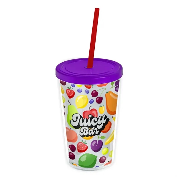 Garyline® Transparent Tumbler with Straw Lid and Full-Col...... from ASI 40480 Koozie Group