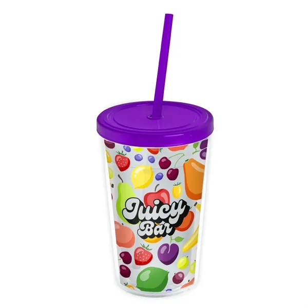 Garyline® Transparent Tumbler with Straw Lid and Full-Col...... from ASI 40480 Koozie Group