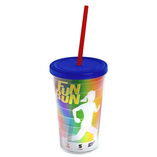 16 oz. Double-Wall Insulated Transparent Tumbler with Lid &amp; Straw... from ASI 40480 Koozie Group