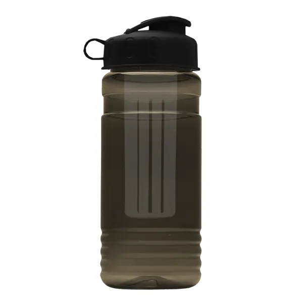Transparent sports bottle, 20 oz. Straight-wall design with Flip Top Lid... from ASI 40480 Koozie Group