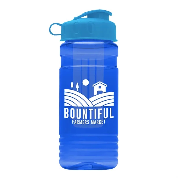 Transparent sports bottle, 20 oz. Straight-wall design with Flip Top Lid... from ASI 40480 Koozie Group