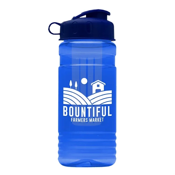 Transparent sports bottle, 20 oz. Straight-wall design with Flip Top Lid... from ASI 40480 Koozie Group