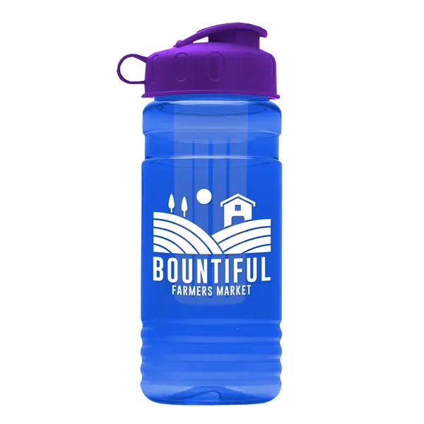 Transparent sports bottle, 20 oz. Straight-wall design with Flip Top Lid... from ASI 40480 Koozie Group