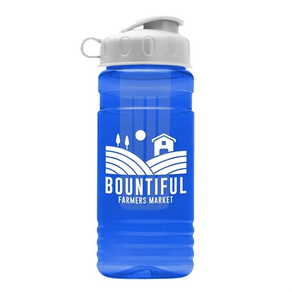 Transparent sports bottle, 20 oz. Straight-wall design with Flip Top Lid... from ASI 40480 Koozie Group