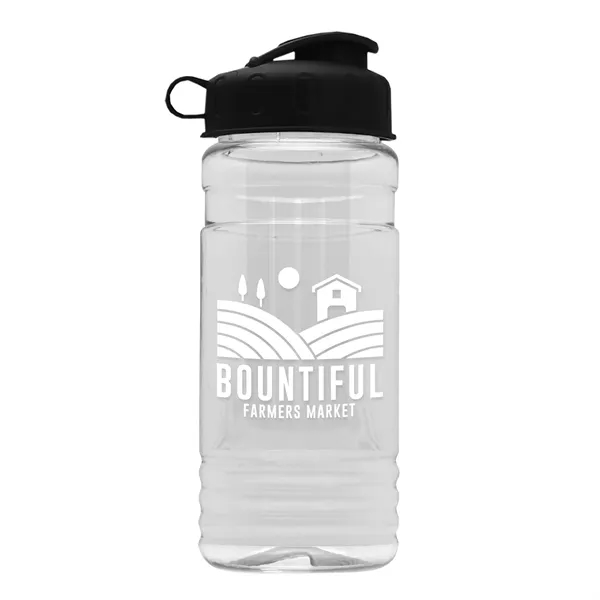 Transparent sports bottle, 20 oz. Straight-wall design with Flip Top Lid... from ASI 40480 Koozie Group