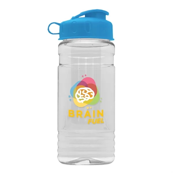 Transparent sports bottle, 20 oz. Straight-wall design with Flip Top Lid... from ASI 40480 Koozie Group