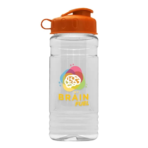 Transparent sports bottle, 20 oz. Straight-wall design with Flip Top Lid... from ASI 40480 Koozie Group