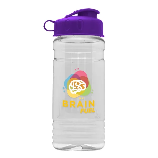 Transparent sports bottle, 20 oz. Straight-wall design with Flip Top Lid... from ASI 40480 Koozie Group
