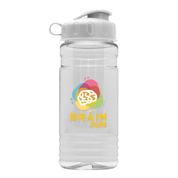 Transparent sports bottle, 20 oz. Straight-wall design with Flip Top Lid... from ASI 40480 Koozie Group