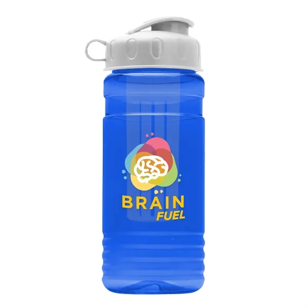 Transparent sports bottle, 20 oz. Straight-wall design with Flip Top Lid... from ASI 40480 Koozie Group