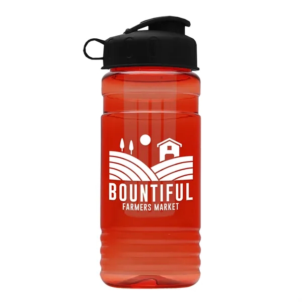 Transparent sports bottle, 20 oz. Straight-wall design with Flip Top Lid... from ASI 40480 Koozie Group