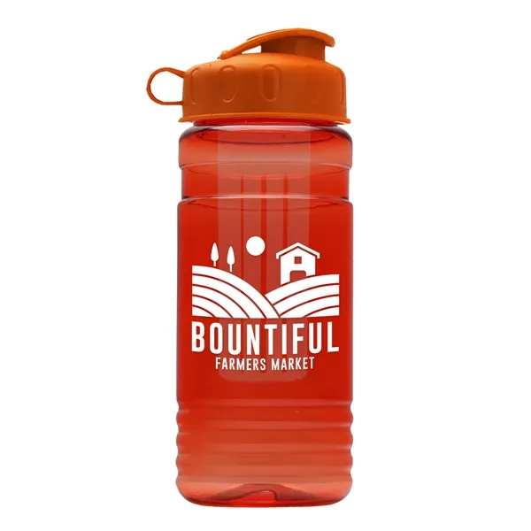 Transparent sports bottle, 20 oz. Straight-wall design with Flip Top Lid... from ASI 40480 Koozie Group