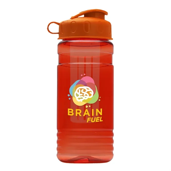 Transparent sports bottle, 20 oz. Straight-wall design with Flip Top Lid... from ASI 40480 Koozie Group