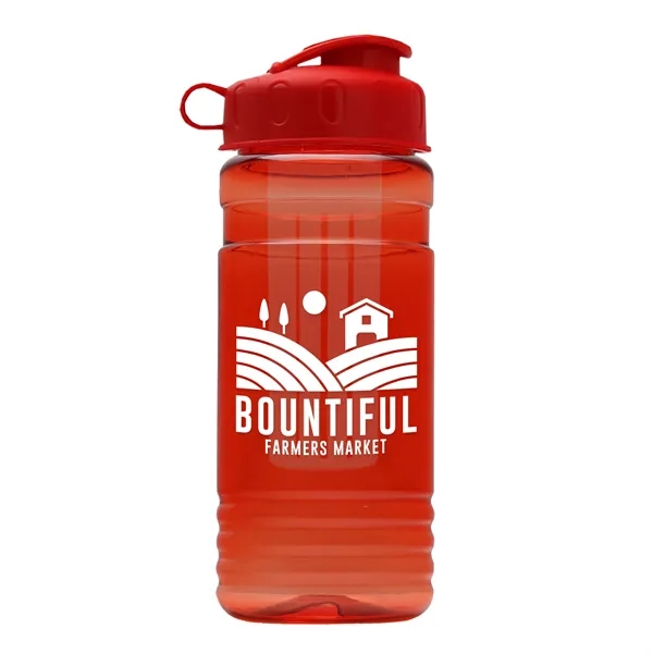 Transparent sports bottle, 20 oz. Straight-wall design with Flip Top Lid... from ASI 40480 Koozie Group