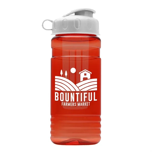 Transparent sports bottle, 20 oz. Straight-wall design with Flip Top Lid... from ASI 40480 Koozie Group