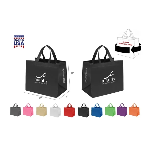 CUSTOM NON WOVEN TOTE - WRAP 4-SIDED PRINT INCLUDED... from ASI 30112 ACE Products