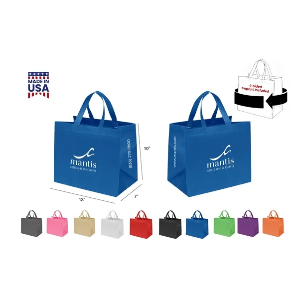CUSTOM NON WOVEN TOTE - WRAP 4-SIDED PRINT INCLUDED... from ASI 30112 ACE Products