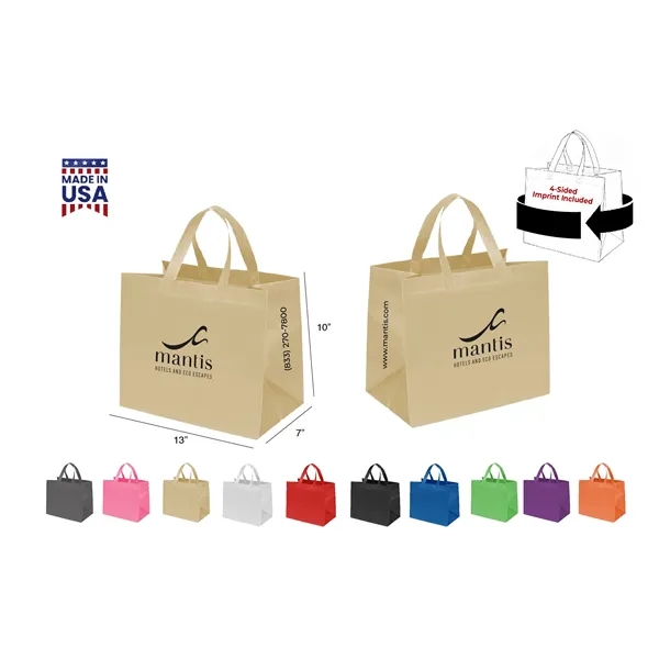 CUSTOM NON WOVEN TOTE - WRAP 4-SIDED PRINT INCLUDED... from ASI 30112 ACE Products