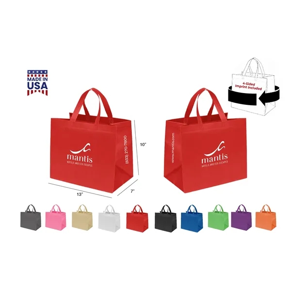 CUSTOM NON WOVEN TOTE - WRAP 4-SIDED PRINT INCLUDED... from ASI 30112 ACE Products